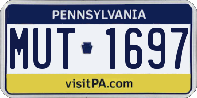 PA license plate MUT1697