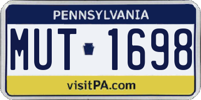 PA license plate MUT1698