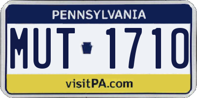 PA license plate MUT1710