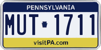 PA license plate MUT1711