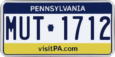 PA license plate MUT1712