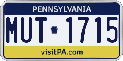 PA license plate MUT1715