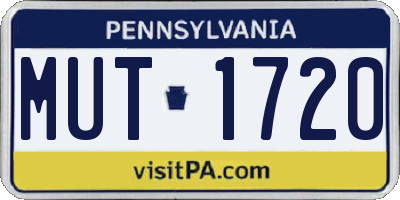 PA license plate MUT1720
