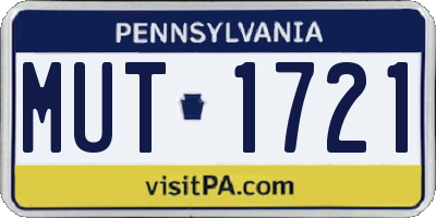 PA license plate MUT1721
