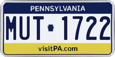 PA license plate MUT1722