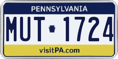 PA license plate MUT1724
