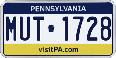 PA license plate MUT1728