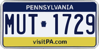 PA license plate MUT1729