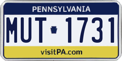 PA license plate MUT1731