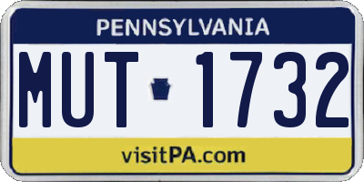 PA license plate MUT1732