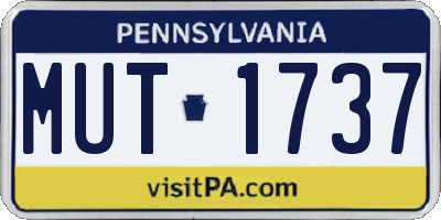 PA license plate MUT1737