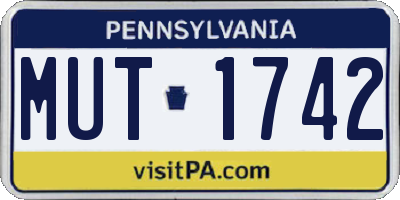 PA license plate MUT1742