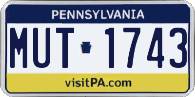 PA license plate MUT1743