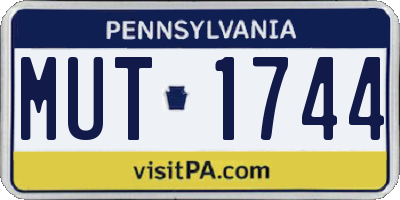 PA license plate MUT1744