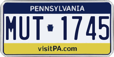 PA license plate MUT1745