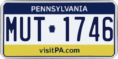 PA license plate MUT1746