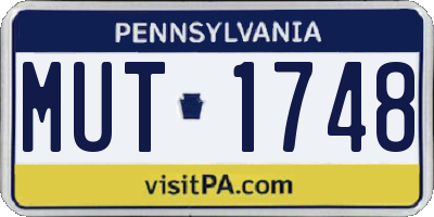 PA license plate MUT1748