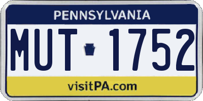 PA license plate MUT1752