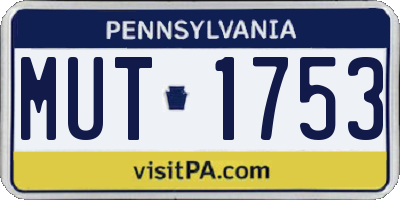 PA license plate MUT1753
