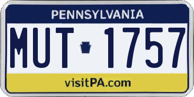 PA license plate MUT1757