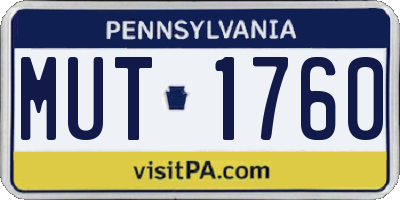 PA license plate MUT1760