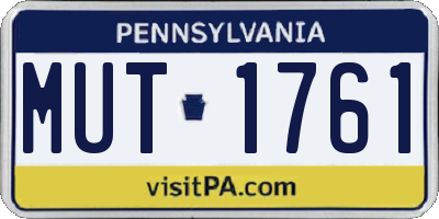 PA license plate MUT1761