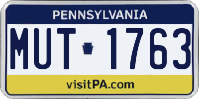 PA license plate MUT1763