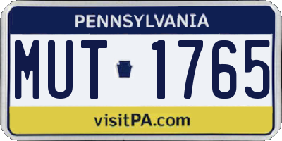 PA license plate MUT1765