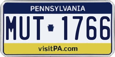 PA license plate MUT1766