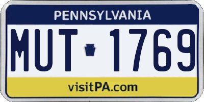 PA license plate MUT1769