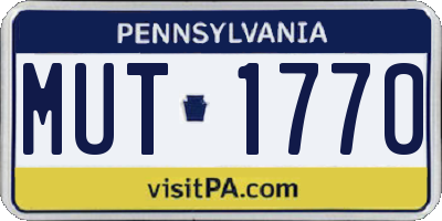 PA license plate MUT1770