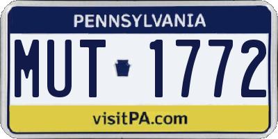 PA license plate MUT1772