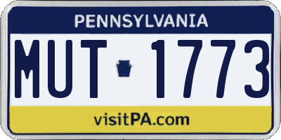 PA license plate MUT1773