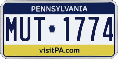 PA license plate MUT1774