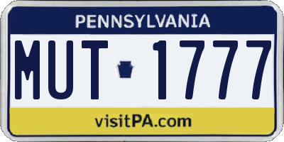 PA license plate MUT1777