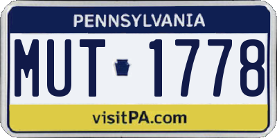 PA license plate MUT1778