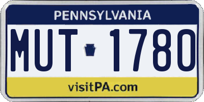PA license plate MUT1780