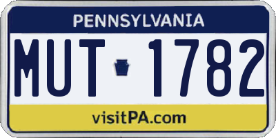 PA license plate MUT1782