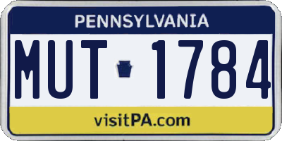PA license plate MUT1784