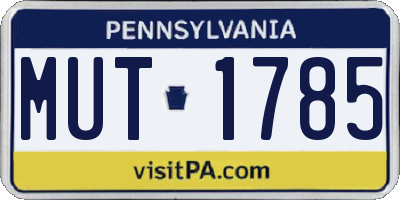 PA license plate MUT1785