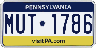PA license plate MUT1786