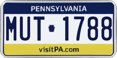 PA license plate MUT1788