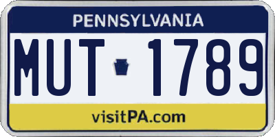 PA license plate MUT1789