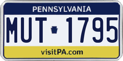 PA license plate MUT1795