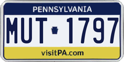 PA license plate MUT1797