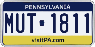 PA license plate MUT1811