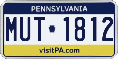 PA license plate MUT1812