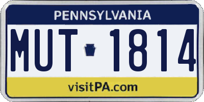 PA license plate MUT1814