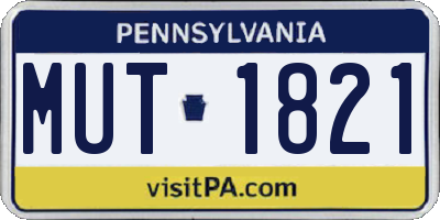 PA license plate MUT1821