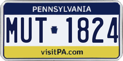 PA license plate MUT1824